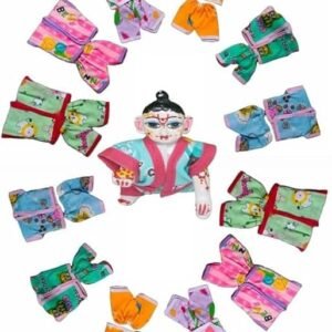 Laddu Gopal Night Suit Set Pack of 6 Soft Cotton Dress for Thakur Ji Nightwear Size: 0-6 NO.