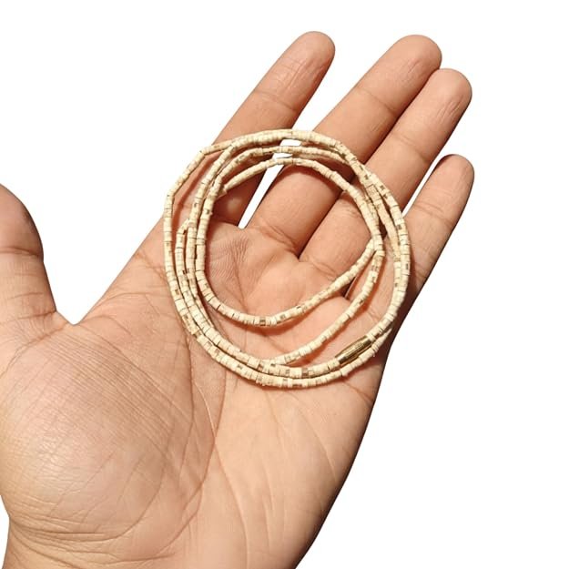 1 Round Pure Tulsi Kanthi Mala | Wooden Neck Chain for Meditation, Hare Krishna Devotees, Japa, Puja & Daily Spiritual Wear (Brown, Small Beads, Pack of 2 - Image 2
