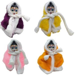 Laddu Gopal Ji Woollen Fabric Ponchu Sweater Winter Night Dress - Pack of 6 (Assorted Colour, Multicolour)