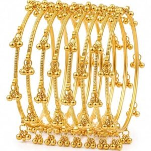 Kashmiri Traditional Bangles Set for Women Gold Plated Handcrafted Ghungroo Bangles | Ethnic Bridal Festive Jewellery | Pack of 8
