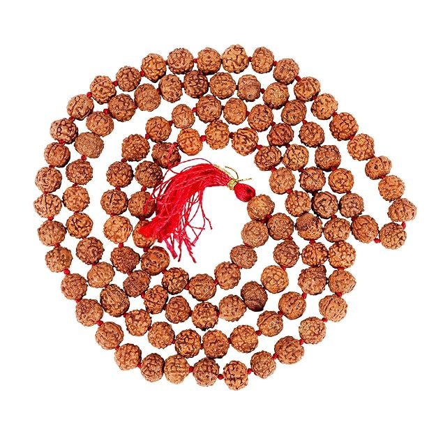 5 Mukhi Rudraksha Jaap Mala | Natural Rudraksha Beads | Spiritual Japa Mala for Men & Women | Meditation, Positivity & Protection.