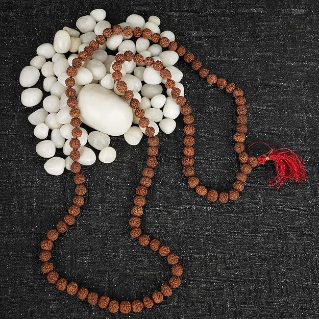 5 Mukhi Rudraksha Jaap Mala | Natural Rudraksha Beads | Spiritual Japa Mala for Men & Women | Meditation, Positivity & Protection. - Image 4