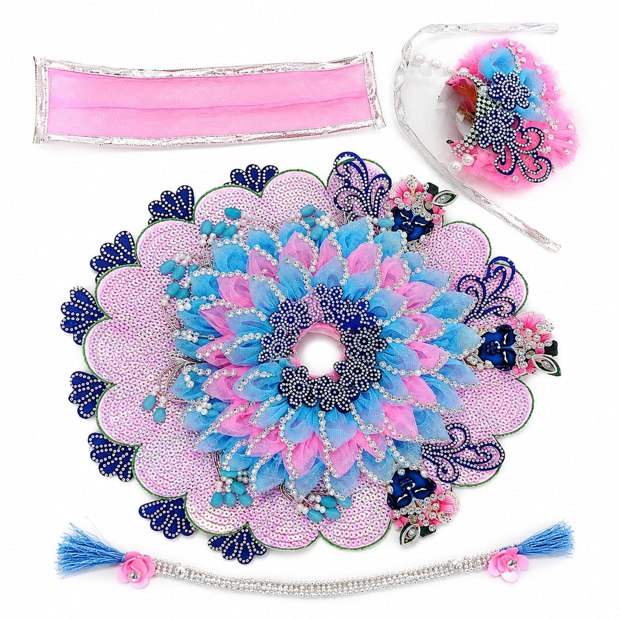 Laddu Gopal Heavy Poshak with Pagdi, Patka and Choli Ladoo Gopal Dress Size 0-6 No - Image 3