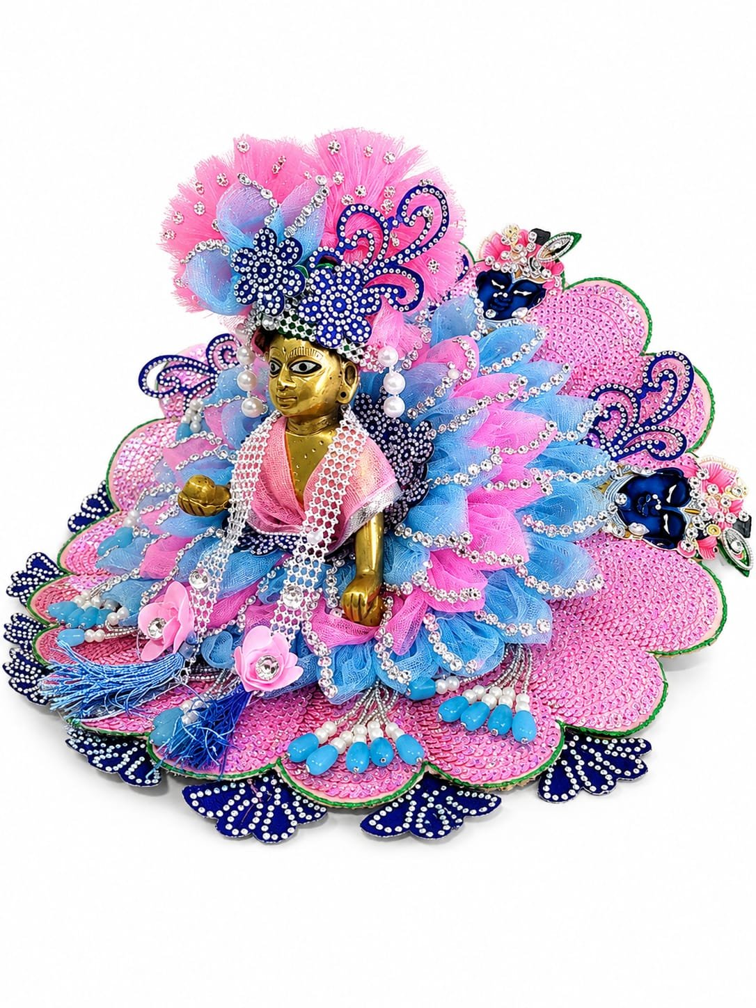 Laddu Gopal Heavy Poshak with Pagdi, Patka and Choli Ladoo Gopal Dress Size 0-6 No - Image 2