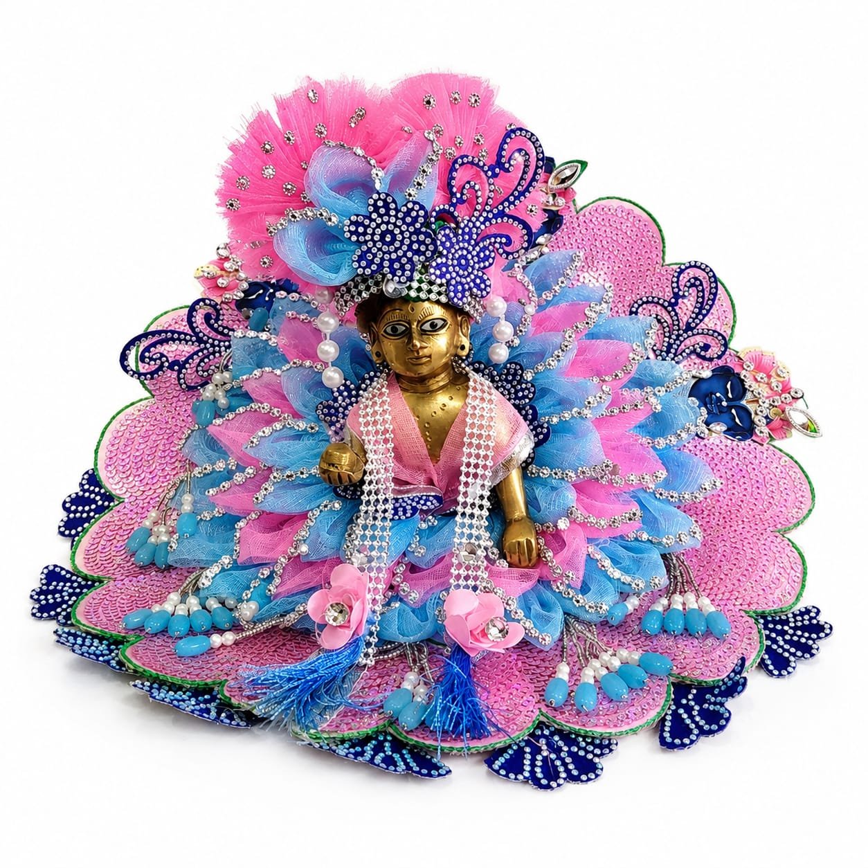 Laddu Gopal Heavy Poshak with Pagdi, Patka and Choli Ladoo Gopal Dress Size 0-6 No