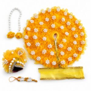 Laddu Gopal ji Special Yellow Fancy Dress with pagdi Laddo Gopal ji Beautiful Dress 0-6 Size No