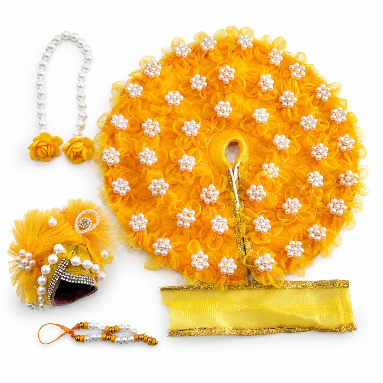 Laddu Gopal ji Special Yellow Fancy Dress with pagdi Laddo Gopal ji Beautiful Dress 0-6 Size No